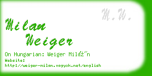 milan weiger business card